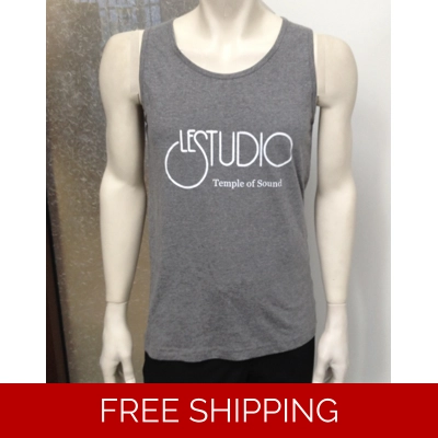 Le Studio Tank Top Dark Grey White Front Logo TOS